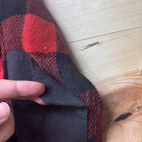 Vintage Pilgrim Shirt Mens Medium Red Black Wool Flannel Check Button Up 70s - Picture 5 of 13